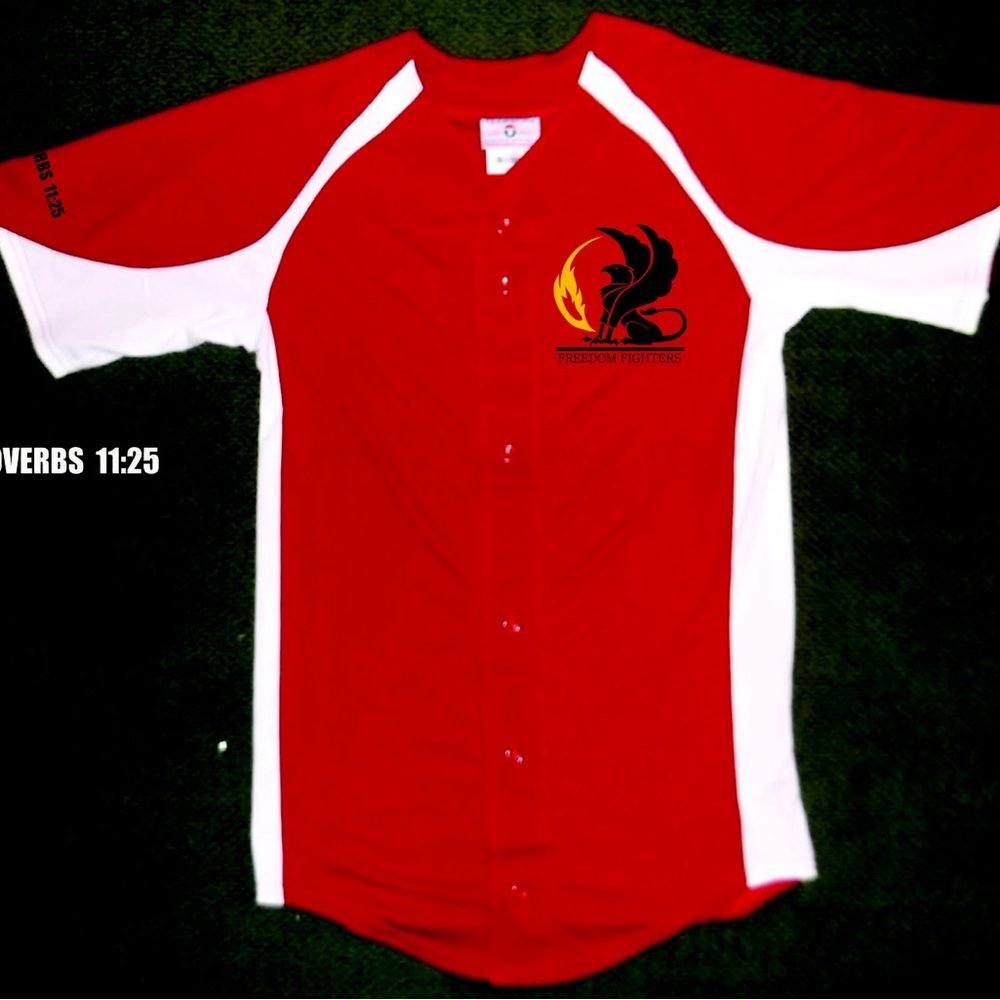 Freedom Fighters red baseball jersey number 40 XXL size 50 to 52 inch